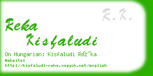 reka kisfaludi business card